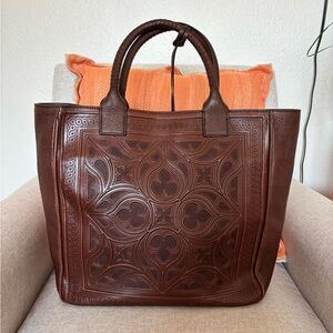 Elegant Brown Leather Tote Bag